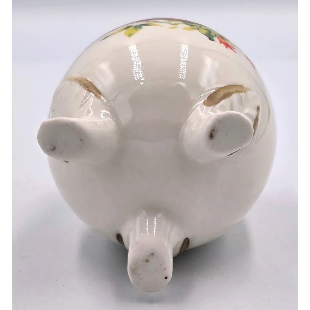 3-Footed Cardinal Ceramic Egg‎ Shaped Scalloped Rim Planter Vase Cup 3